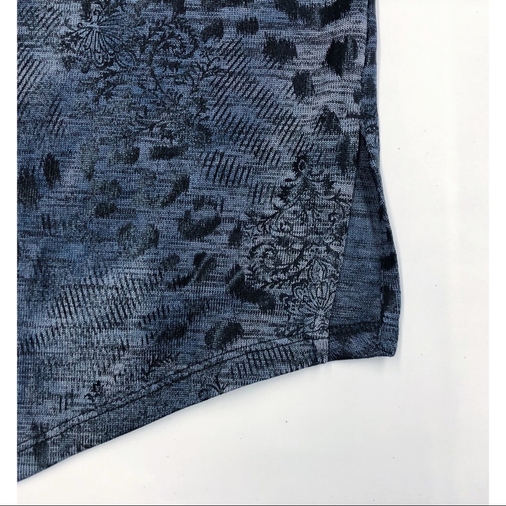 Chico's Blue Snake Print Roll Tab Blouse - Picture 11 of 14